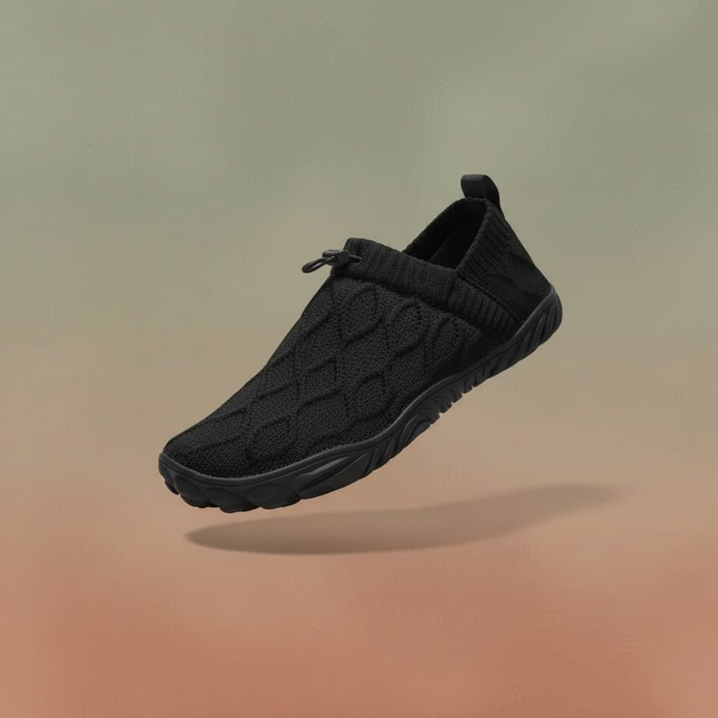 Ooleva Recovery Barefoot Slip-On Shoes All Black – neuropathy and swollen feet relief